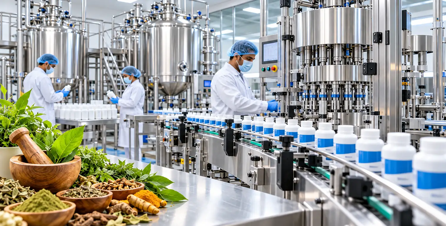 Ayurvedic pharmaceutical manufacturing line